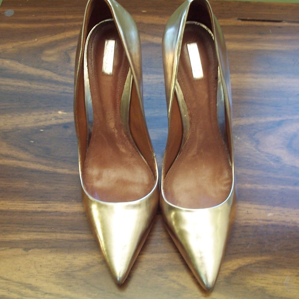 SCHUTZ Gold Stilettos Size 10